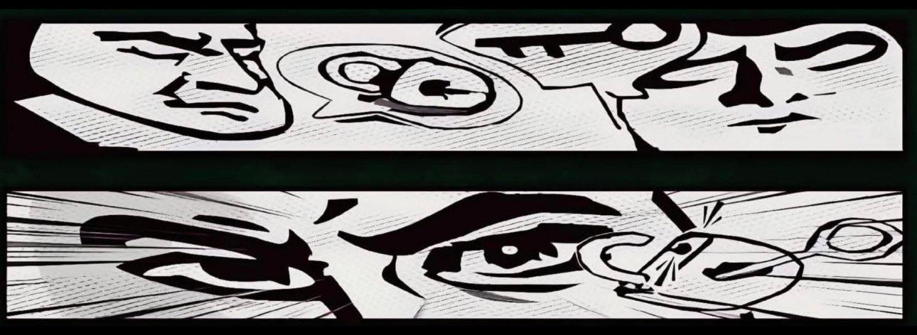 Regards Croisés – Tableau Abstrait Noir & Blanc