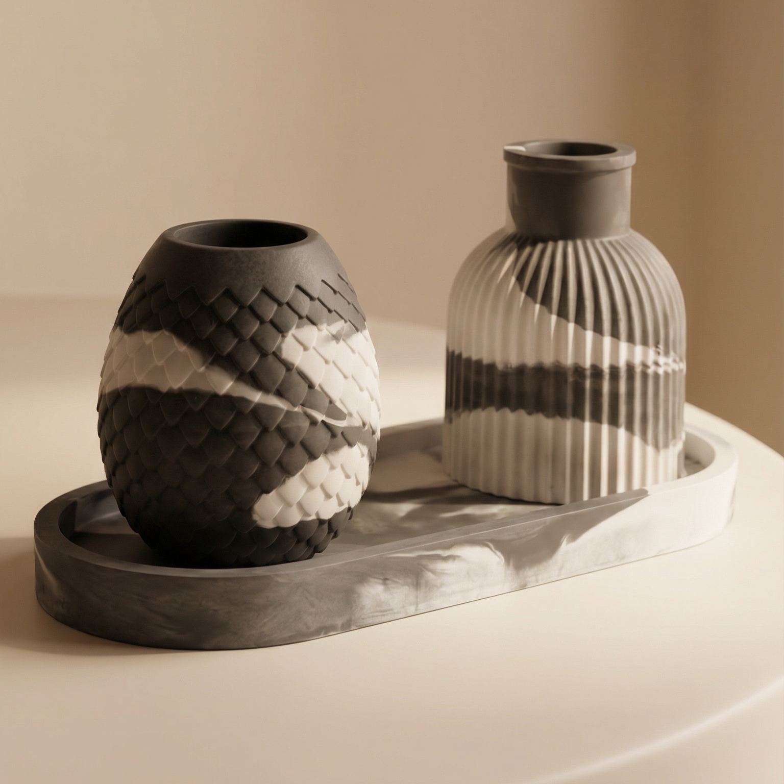 Duo décoratif moderne – Élégance naturelle