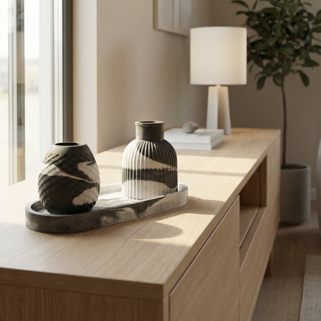 Duo décoratif moderne – Élégance naturelle
