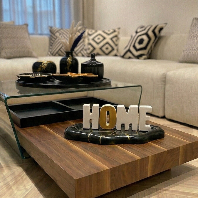 Pack Décoration Salon Noir & Doré